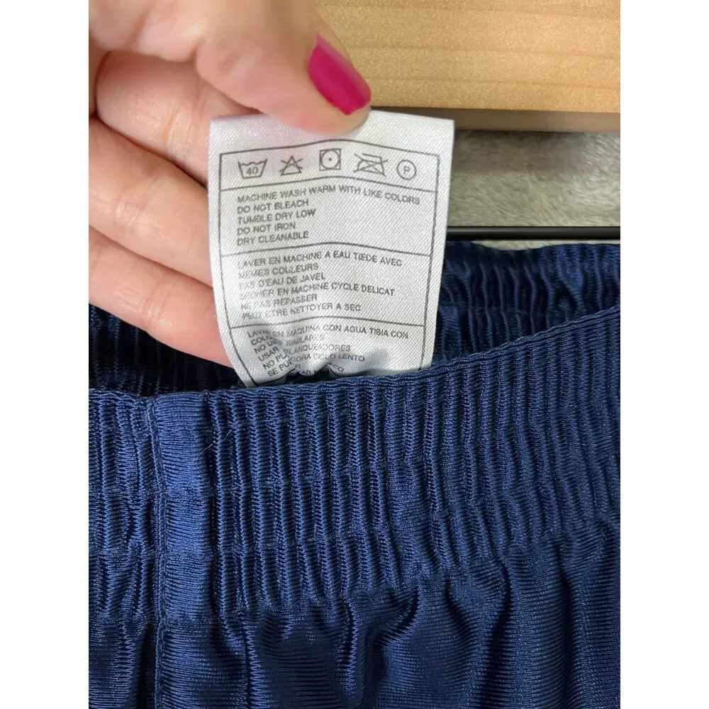 Vintage Nike Snap Button Tear Away Track Pants Navy Blue Swoosh Y2K Medium